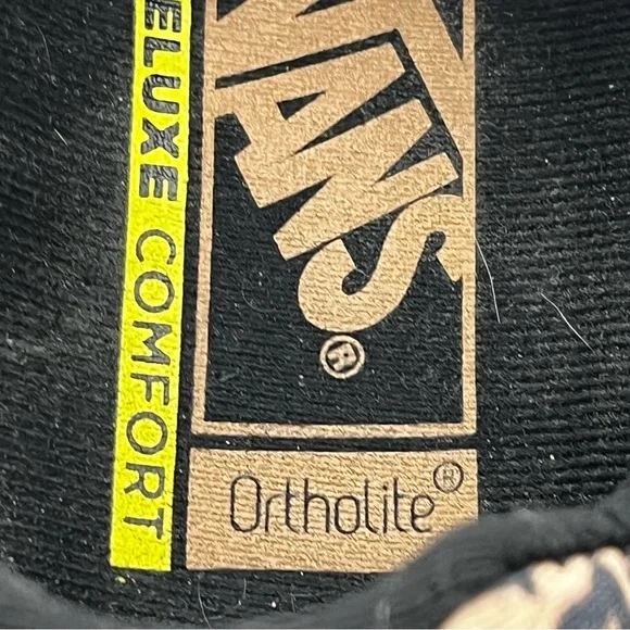 Vans Old Skool Women's 7.5 Black Leopard Canvas Sneakers Suede Shoe Low Top - Picture 9 of 10